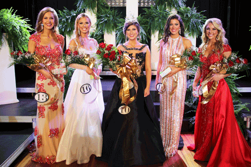 Bayley Cook (center) was named 2017 Most Beautiful. The 2017 Beauties included (left to right) Hallie Murtagh, Nikki Merchant, Sydney Boteler, and Rae Patridge.