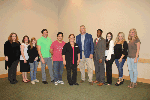 Pictured are (left to right) Angela Roland, Jessica Jones, Sydney Mack, Jason Boyte, Sergio Cuenca, Paralegal Tech program coordinator/instructor Darleen Dozier, Speaker of the House Phillip Gunn, Jaylon Robinson, Corinne Crowder, Ann-Clark Price, and Taylor Russell.