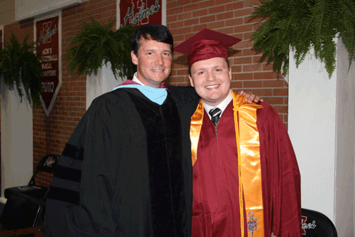 Pictured are (left to right) Holmes President Dr. Jim Haffey with recent Holmes graduate Taylor Vance. Vance received the prestigious Lyceum Scholarship to the University of Mississippi where he will begin his studies as a journalism major in the fall of 2017.