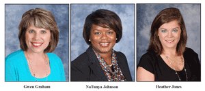 Pictured are Gwen Graham, NaTunya Johnson, and Heather Jones, who will represent Holmes Community College at the annual Lamplighters Conference.