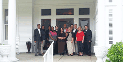Pictured is Holmes Community College Mortuary Science instructor David Jones with his Merchandising and Management Class outside of Garner-Harper Funeral Home in Grenada. Pictured (left to right) are Greg Miller, Montonia Butler, Jennetta Owens, Kasheda Barnes, Jayden Grey, Leilana Ghimire, Greg Shaffer, Viki Avery, Matthew Strickland, David Jones, and Kathy and Wendell Stringer (the owners of Garner-Harper).