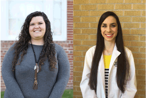 Pictured are Holmes alumnae Taylor Adcock of Sallis (Class of ’16) and Lily Fran McCrory of Lexington (Class of ’15), both of whom recently received early admittance into professional school programs.