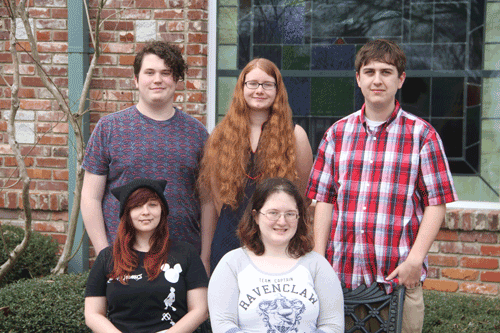 Pictured are the Goodman Campus Creative Writing Contest winners. They are (front row, left to right) Kiya Alvarado, Liz Howell, (back row, left to right) Chris Kalil, Abigail Proctor and Ethan Burton. Not pictured: Chandra Butler and Destiny Sullivan.