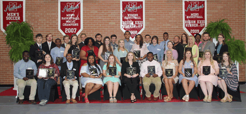 Pictured are all of the Goodman Campus award recipients following the Annual Awards & Honors Program held April 30 in Frank Branch Coliseum. The recipients are (front row, left to right) Jaylon Townsend, Elizabeth Howell, Chandler Garrett, Jasmine Thomas, Tara Adams, Kameron Edwards, Isaiah Miller, Hallie Murtagh, London Steverson, Ana-Claire Edwards, Kelli Ray, (second row, left to right) Ethan Burton, Rictavius Haymon, Mary Morgan Stafford, Courtney Clay, Reilly Carr, Cailyn Pope, Ebony Huntley, Stefan McKibben, Michelle Salers, Trent Pike, Sarah Stevenson, Jonathan Boles, Hallie Westbrook, (back row, left to right) Derrel Bilsky, Austin Hanna, Jacob Rhodes, Michael Gray, Charles Cappelli, Miguel Garcia, Blake Bell, Matthew McGee, April Lishman and Tonya Dawson.