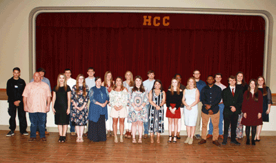 Pictured are all of the Grenada Campus award recipients following the Annual Holmes Awards & Honors Program held March 26 in the Corey Forum. The recipients are (front row, left to right) Coy Peterson, Andrea Pike, Victoria Merrill, Phebia Merrill, Macie Craddock, Randi Taylor, Lindsey McLellan, Kailey Dorris, Grace Ann Sims, Kadero Edley, Dylan Baker, Lexanna Newson, (back row, left to right) Joseph Horrall, Hestin Tackett, Rodney Ross, Perry Doler, Courtney Dees, Deborah Hoff, Zachary Avent, Erica McGowan, Wesley Fox, Bradford James, Kendall Preston and Kayla Ramage.
