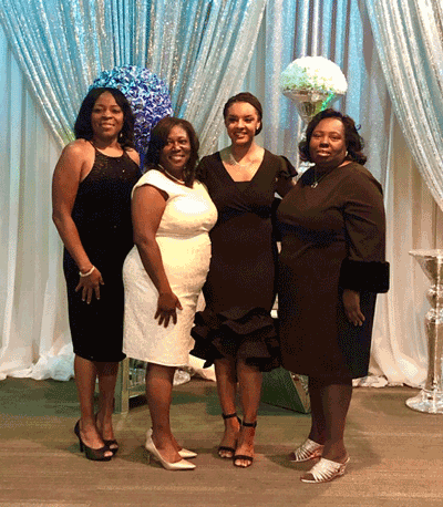 Pictured are (left to right) ADN instructor Dr. Tiffany Cox, Tonya Spells, ADN student Lyric Richards of Madison and ADN Chair Dr. Alice Austin at the 2019 Eliza Pillars Registered Nurses of Mississippi District IV Scholarship Gala on Dec. 13. Richards, a sophomore on the Holmes Community College Ridgeland Campus, was awarded a scholarship during the “An Evening with the Stars” gala.