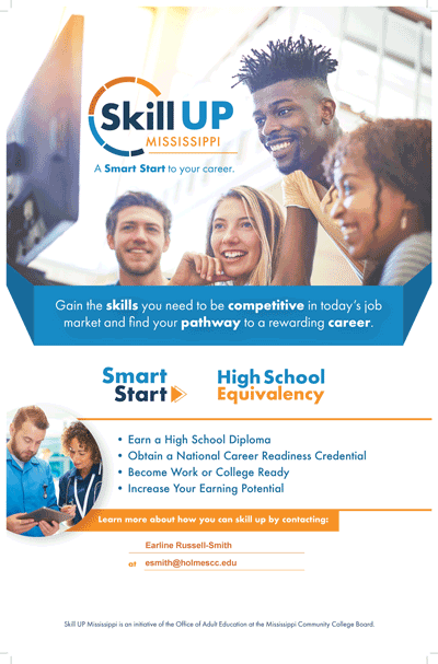 The Holmes Community College Adult Education program will hold orientation sessions throughout the district in January 2020.